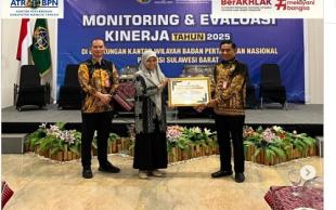 Kantor Pertanahan Mateng Diganjar Penghargaan